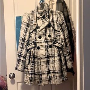 Black and white checkered Juniors size S peacoat